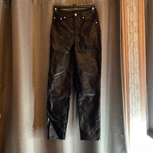 H&M black leather pants